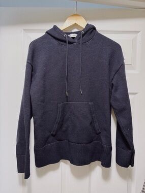 Zara Classic Knit Hoodie in Dark Navy